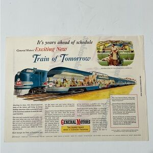 General Motors 1947 Train of Tomorow. Magazine Page
